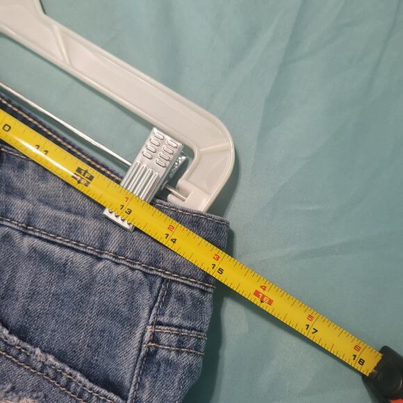 KanCan Blue Frayed and Distressed Jean Shorts Size Small - Picture 5 of 5